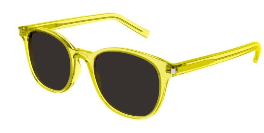 Saint Laurent SL527 ZOE 004  Transparent Yellow/Black Round Women's Sunglasses