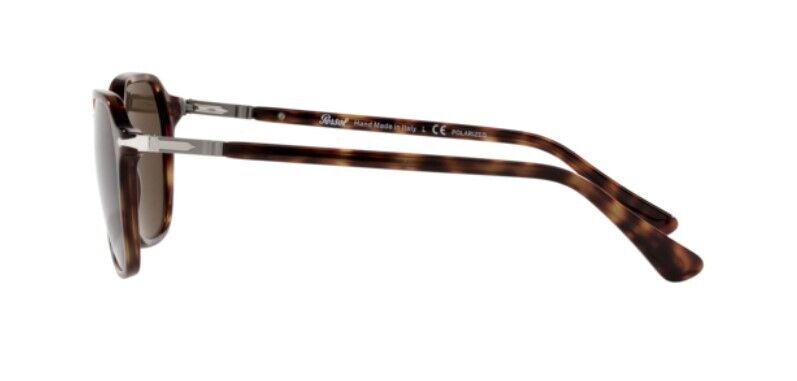 Persol 0PO3256S 24/57 Havana/Brown Polarized Square Unisex Sunglasses