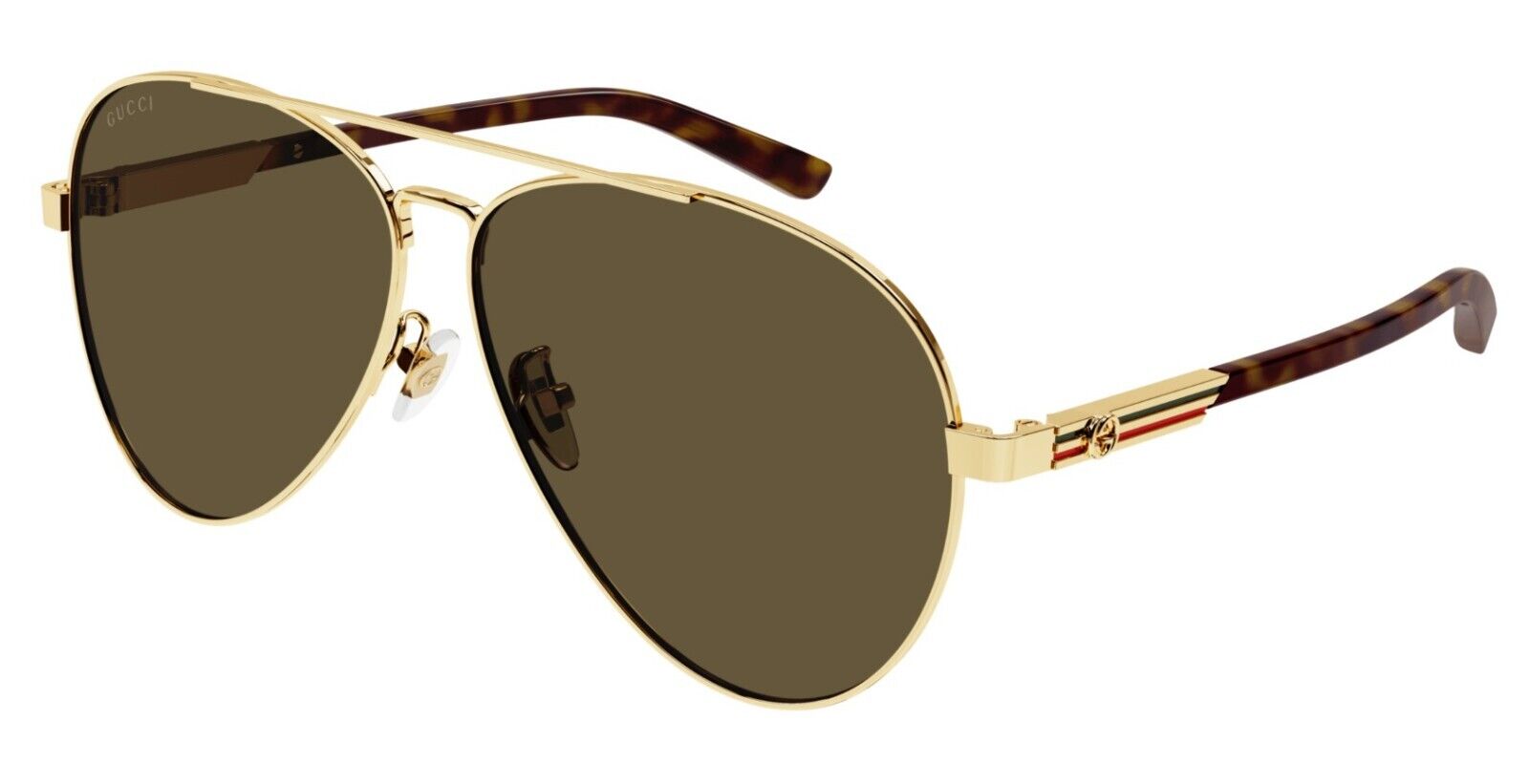 Gucci GG1288SA 002 Gold/Brown Oval Men's Sunglasses