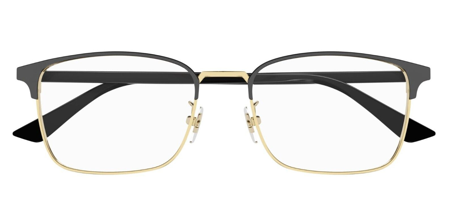 Gucci GG1124OA 001 Black Gold Rectangular Men's Eyeglasses