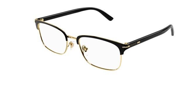 Gucci GG14480 001 Gold-Black Clear Rectangular Men's Eyeglasses