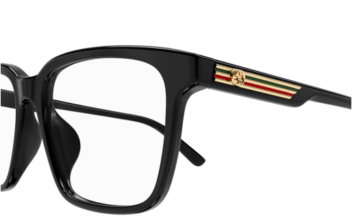 Gucci GG1293OA-001 Black Clear Rectangle Men's Eyeglasses