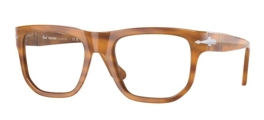Persol 0PO3306S 960/GH Striped Brown/Transition Grey Unisex Sunglasses