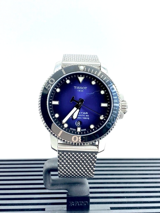 Tissot Seastar 1000 Powermatic 80 Blue Dial Steel Men's Watch T1204071104102