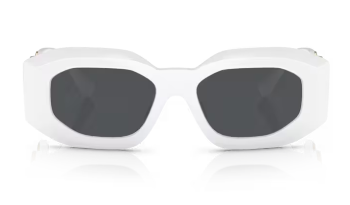 Versace 0VE4425U 314/87 White/ Dark Grey Oval Men's Sunglasses