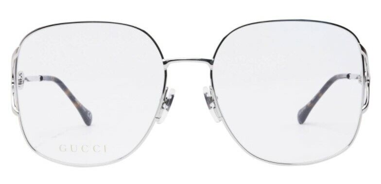 Gucci GG 1019O-002 Silver Metal Oversized Square Women Eyeglasses
