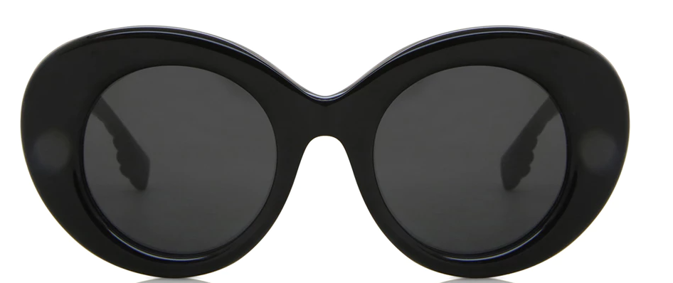 Burberry BE4370U 300187 Black/Dark Grey Oval Women's Sunglasses