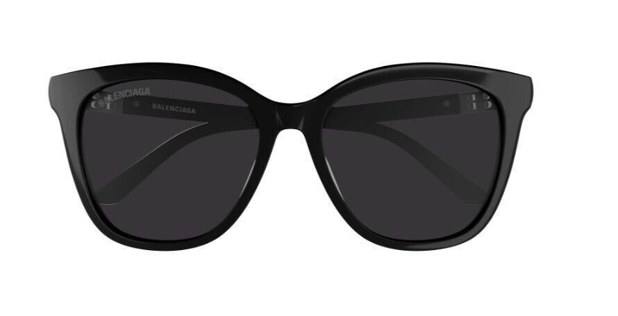 Balenciaga BB0183SA 001 Black/Grey Round Full-Rim Women's Sunglasses