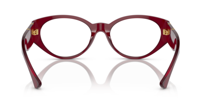 Versace 0VE3345 5430 - Bordeaux transparent/Clear Oval 54 mm Women's Eyeglasses