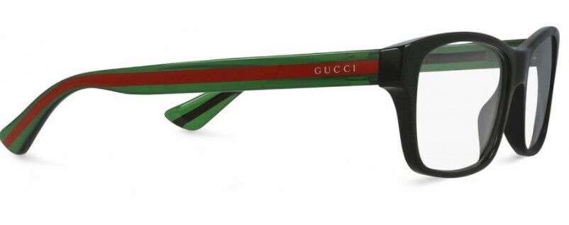 Gucci GG 0006ON-006 Black/Green/Red Square Unisex Eyeglasses