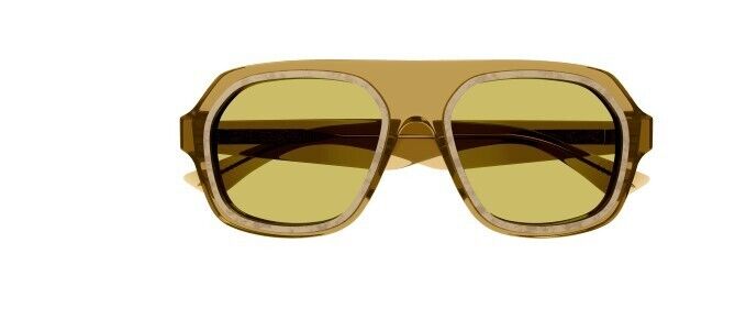 Bottega Veneta BV1217S 003 Yellow/Yellow Soft Square Men's Sunglasses