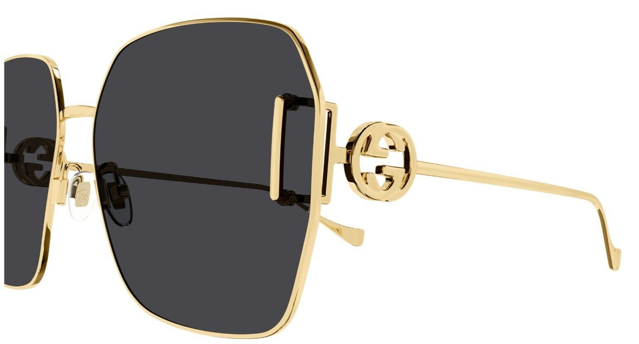 Gucci GG1207SA 002 Gold/Grey Oversize Square Women's Sunglasses