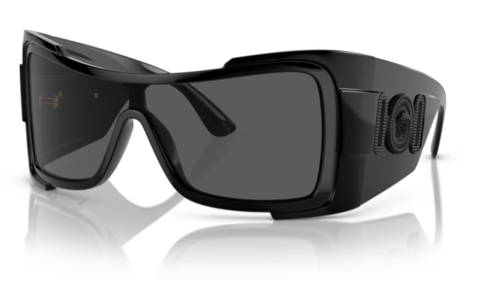 Versace 0VE4451 GB1/87 Black/Dark Grey Rectangular Women's Sunglasses