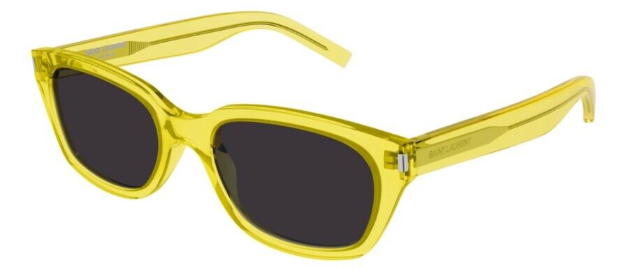 Saint Laurent SL522 008 Transparent Yellow/Black Rectangle Unisex Sunglasses