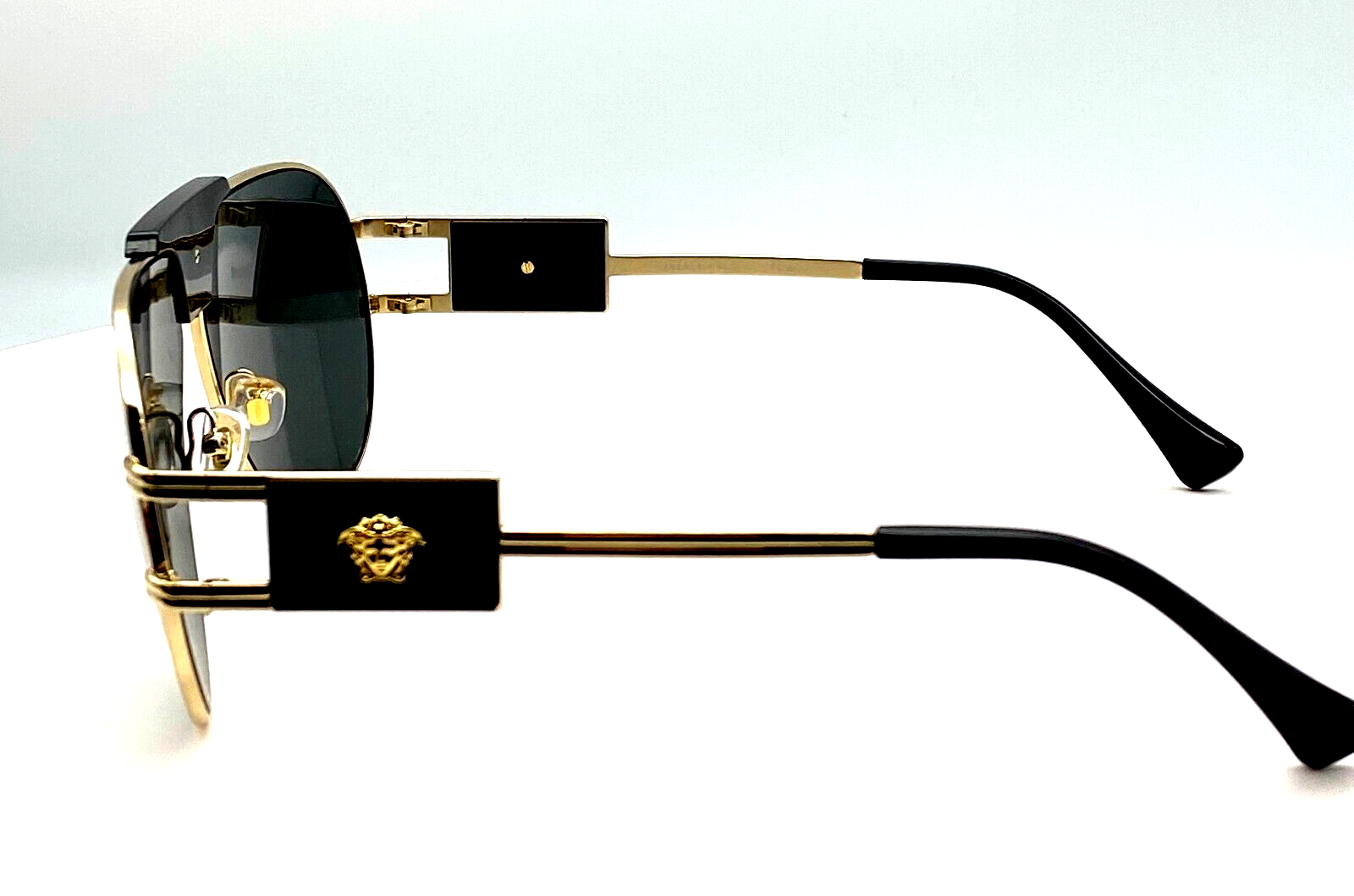 Versace VE2252 100287 Gold/Dark Grey Oval 63mm Men's Sunglasses