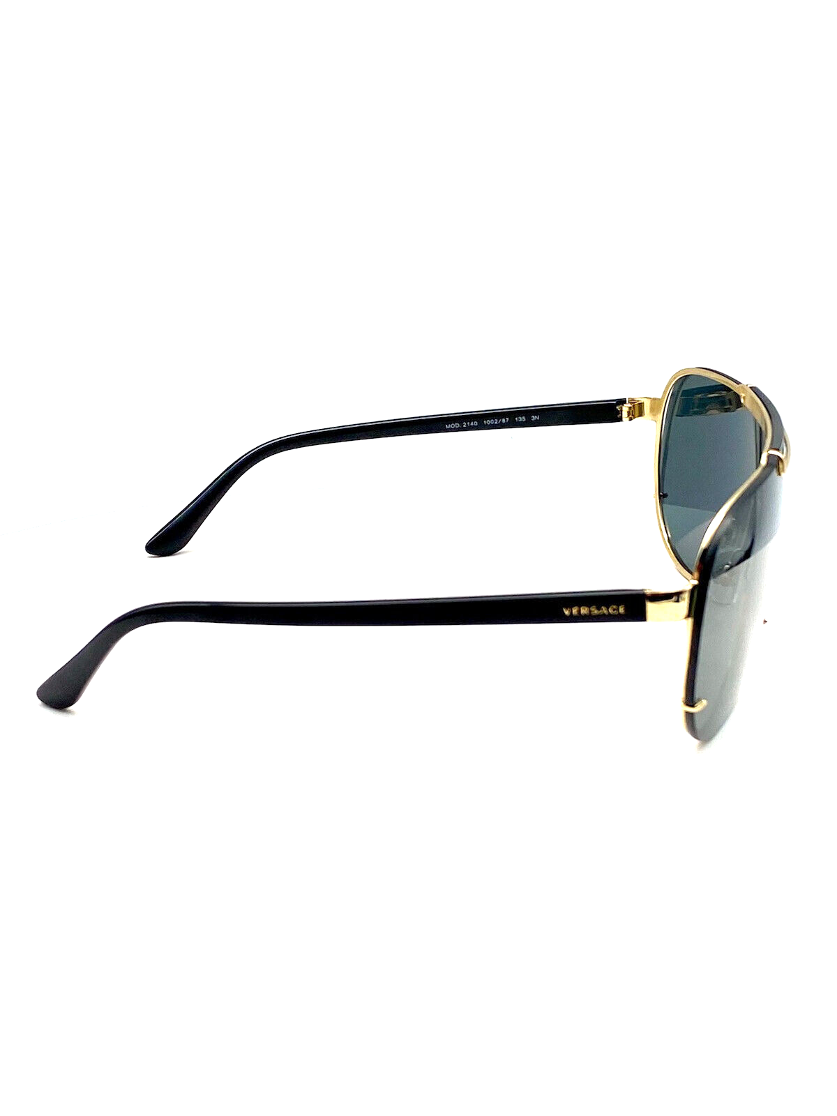 Versace VE2140 100287 Black-Gold/Gray Metal Men's Sunglasses