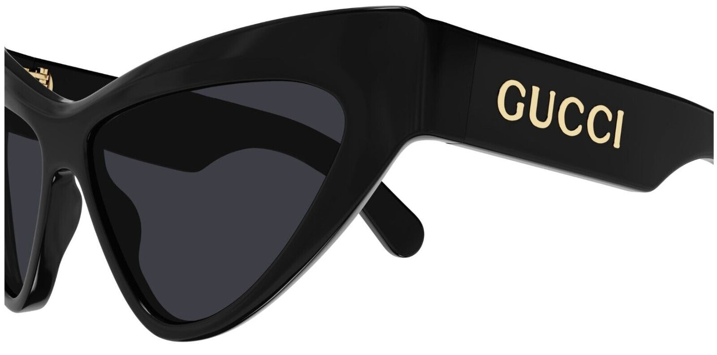 Gucci GG1294S 001 Black/Grey Extreme Cat Eye Women's Sunglasses