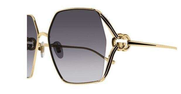 Gucci GG1322SA 001 Gold/Grey Oversized Gradient Square Women's Sunglasses