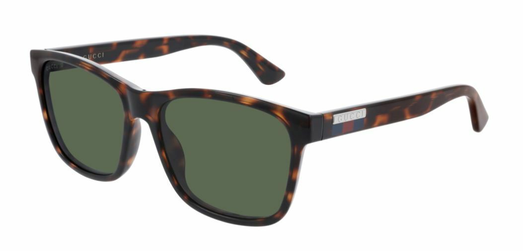 Gucci GG 0746S 003 Havana/Green Rectangle Men's Sunglasses