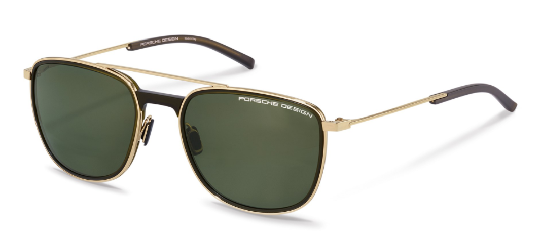 Porsche Design P 8690 B Gold/Gray Green Polarized Men's Sunglasses