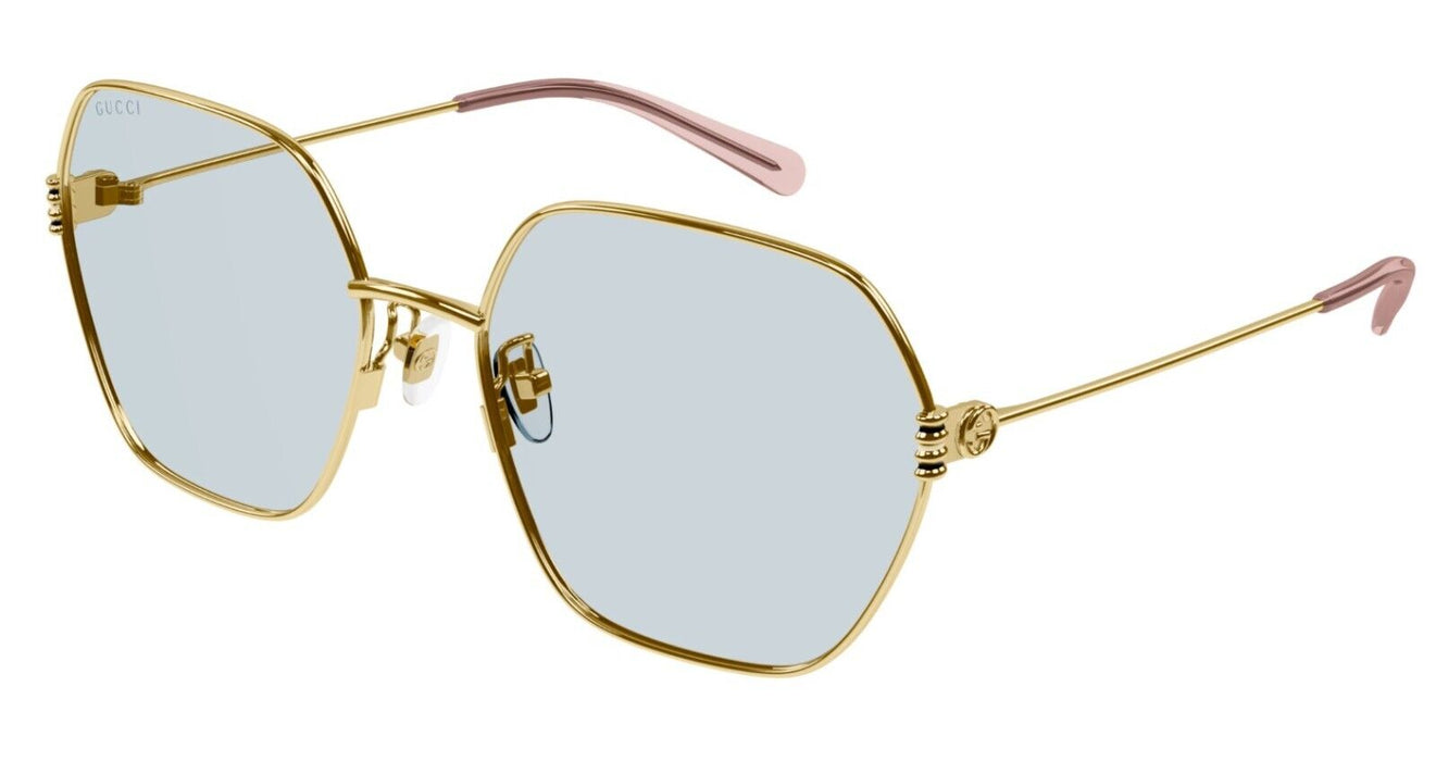 Gucci GG1285SA 004 Gold/Light Blue Oversize Square Women's Sunglasses