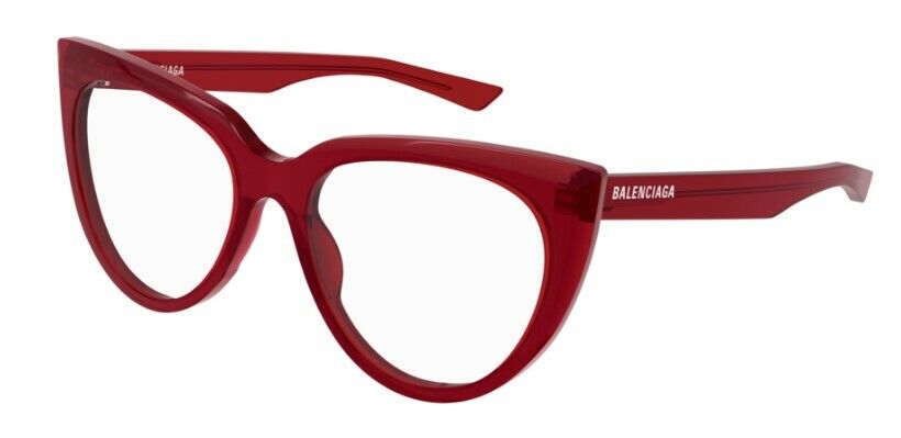 Balenciaga BB0218O 004 Red Full-Rim Cat-Eye Women's Eyeglasses