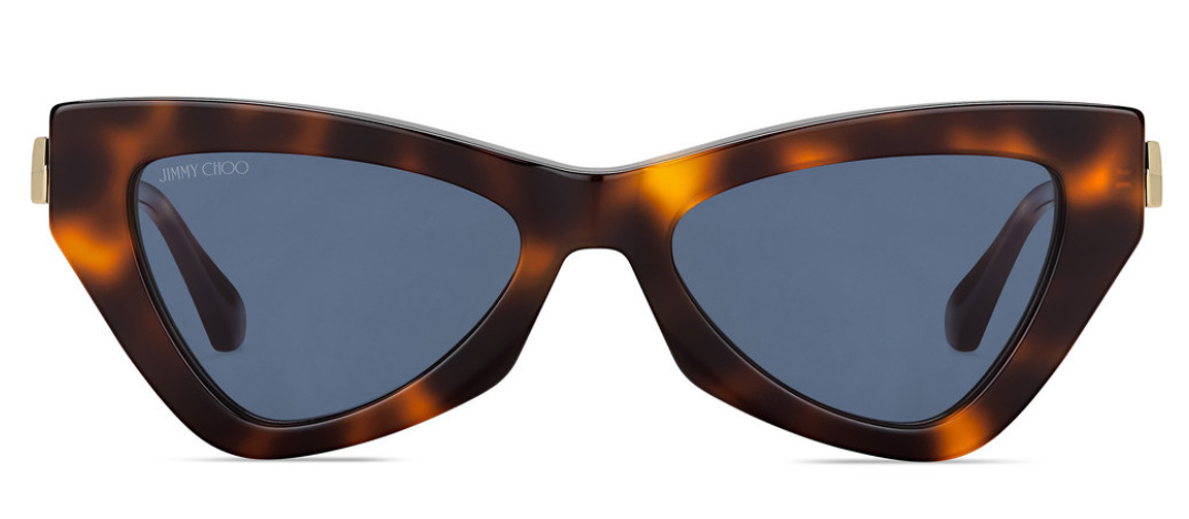 Jimmy Choo Donna/S 086/KU Dark Havana/Blue Avio Cat-Eye Sunglasses