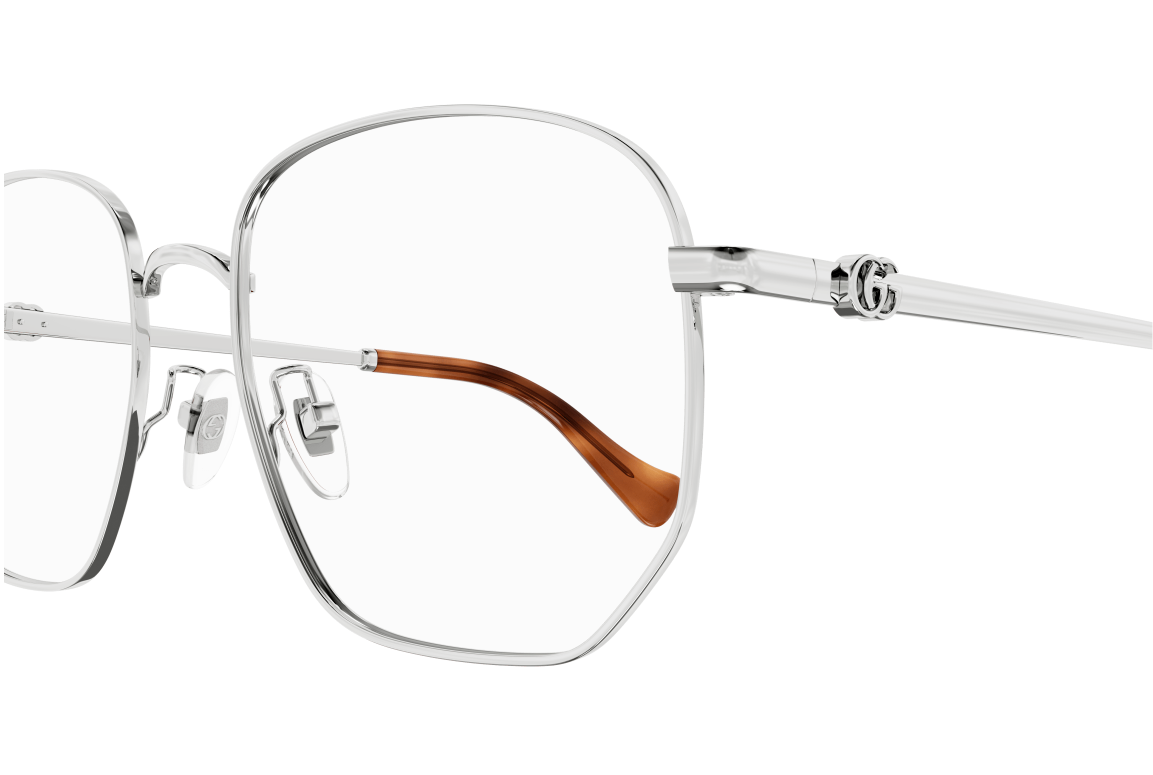 Gucci GG1420OK 002 Silver Squared Women's Eyeglasses
