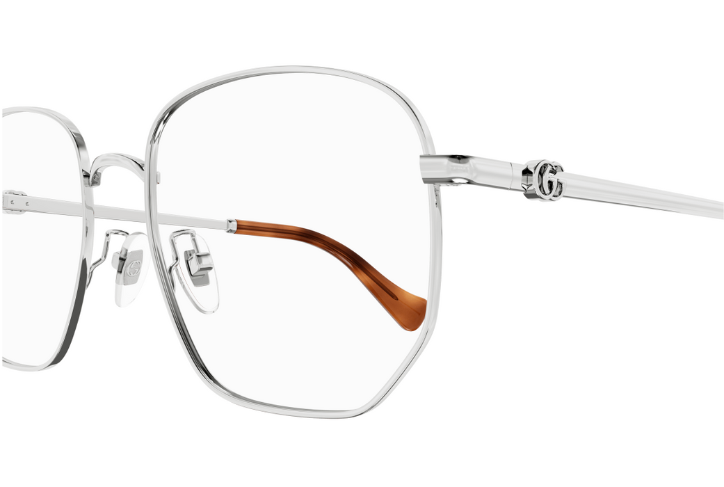 Gucci GG1420OK 002 Silver Squared Women's Eyeglasses