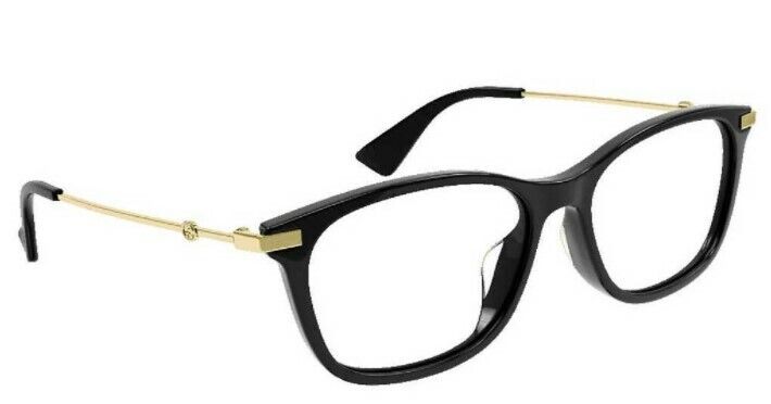 Gucci GG 1061OA-001 Black/Gold Metal Rectangle Unisex Eyeglasses