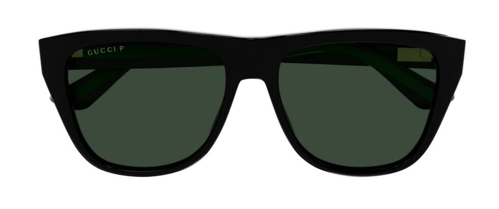 Gucci GG 0926S-006 Black/Green Flat Top Unisex Sunglasses