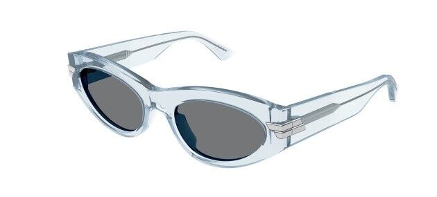 Bottega Veneta BV1189S 003 Light Blue/Grey Oval Women's Sunglasses