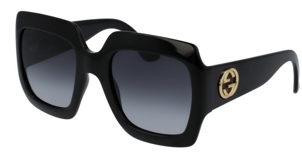 Gucci GG0053SN 001 Gradient Black/Gray Square Women Sunglasses