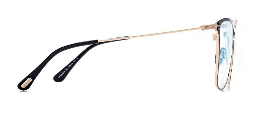 Tom Ford FT5839-B 001 Shiny Black/Blue Block Butterfly Women's Eyeglasses