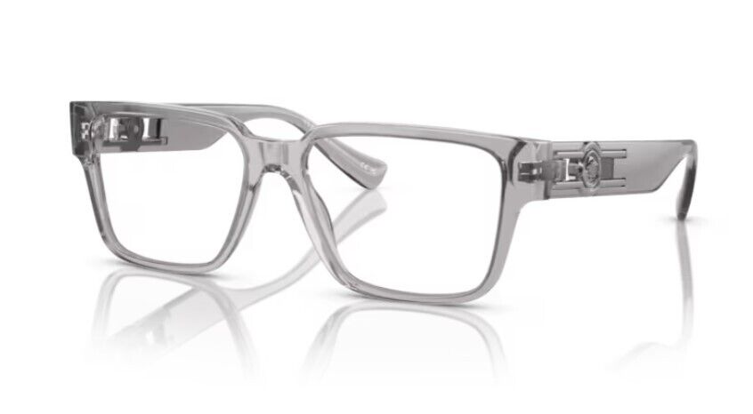 Versace  0VE3346 593 Grey transparent/Clear Rectangle 53 mm  Men's Eyeglasses