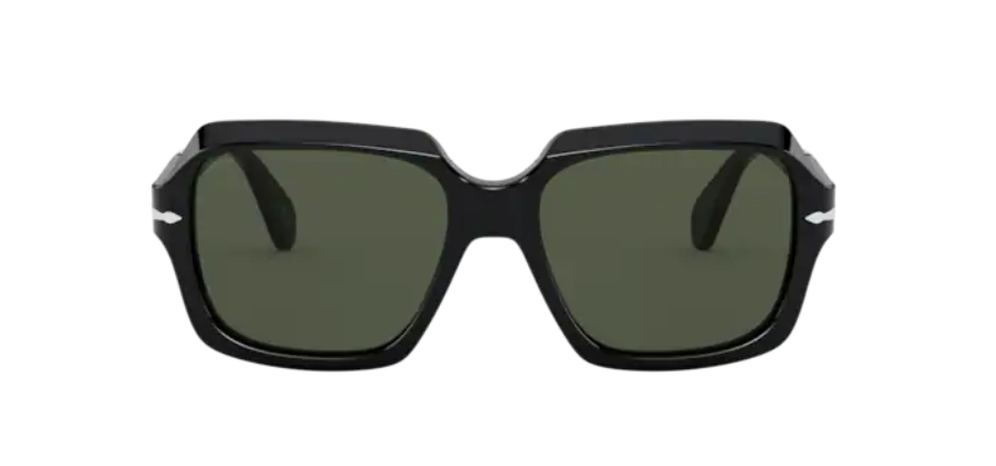Persol 0PO 0581S 95/31 Black/Green Square Unisex Sunglasses
