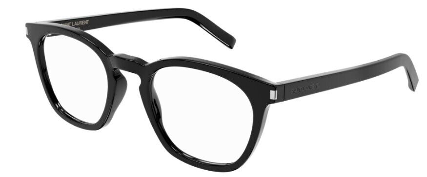 Saint Laurent SL28 OPT 001 Black/Black Round Unisex Eyeglasses