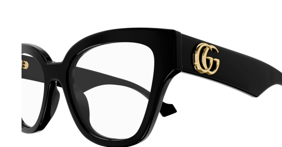 Gucci GG1424O 005 Black Crystal Square Women's Eyeglasses