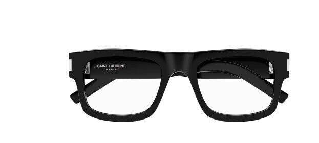 Saint Laurent SL 574 001 Black-Crystal Rectangular Men's Eyeglasses
