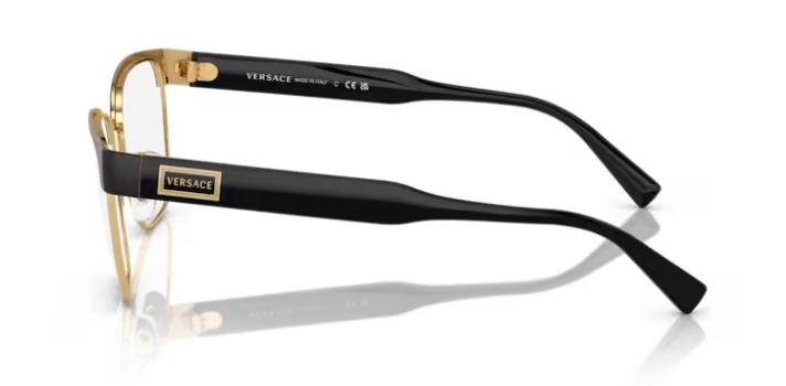 Versace 0VE1264 1436  Black/gold 54mm Soft square Men's Eyeglasses