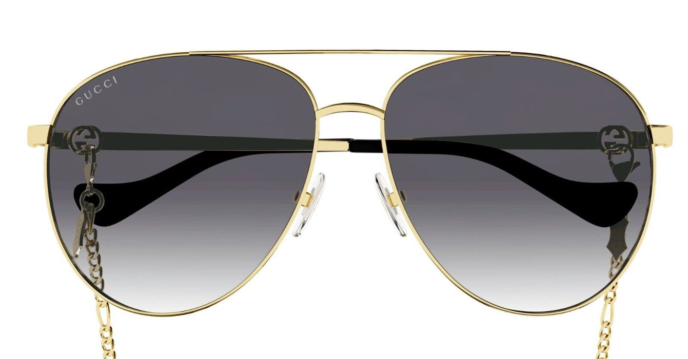 Gucci GG1088S 001 Gold/Grey Gradient Oversized Teardrop Women's Sunglasses