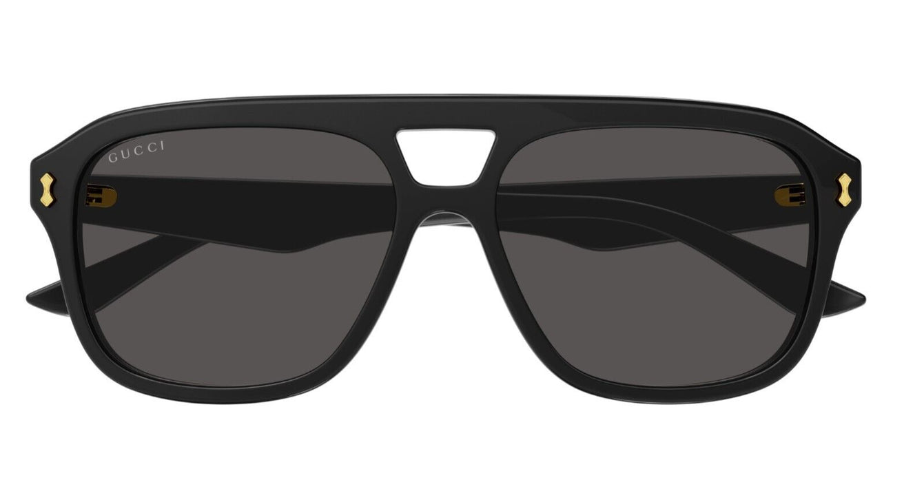 Gucci GG1263S 001 Black/Grey Teardrop Men's Sunglasses SPRING