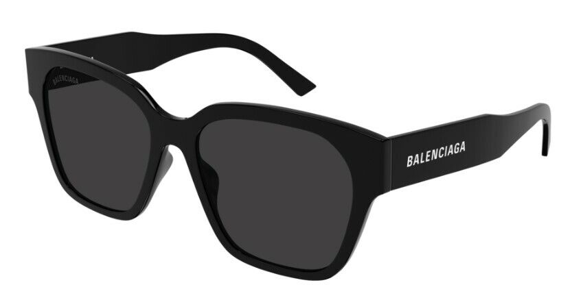 Balenciaga BB0215SA 001 Black/Grey Full-Rim Square Unisex Sunglasses