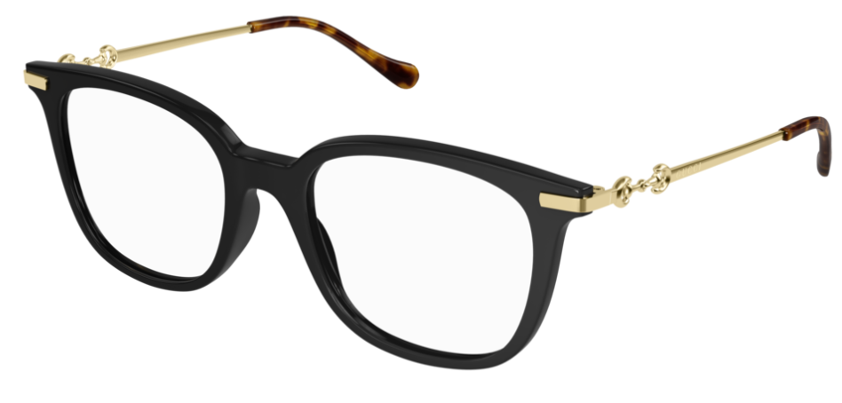 Gucci GG 0968O 001 Black/Gold Squared Women's Eyeglasses