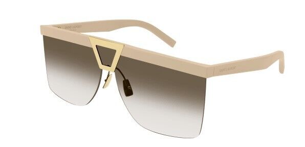 Saint Laurent SL 537 Palace 002 Ivory/Brown Oversized Mask Women's Sunglasses