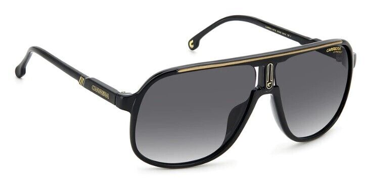 Carrera 1047/S 02M2/9O Black Gold/Grey Shaded Rectangle Men's Sunglasses