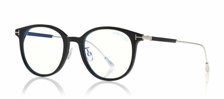 Tom Ford FT 5644-D-B 001 Black Palladium/Blue Block Men's Eyeglasses