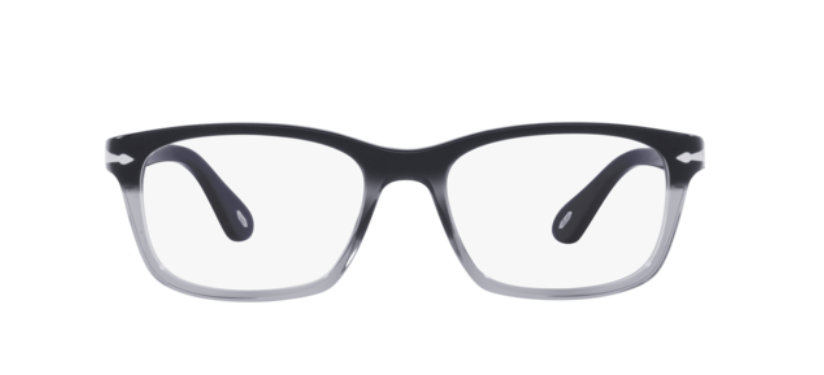 Persol 0PO3012V 966 Black Grey Smoke/ Silver Square Men's Eyeglasses