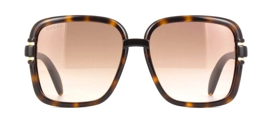 Gucci GG1066S 002 Havana/Brown Gradient Square Women's Sunglasses