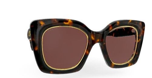 Gucci GG1151S 003 Havana/Brown Soft Cat-Eye Women's Sunglasses